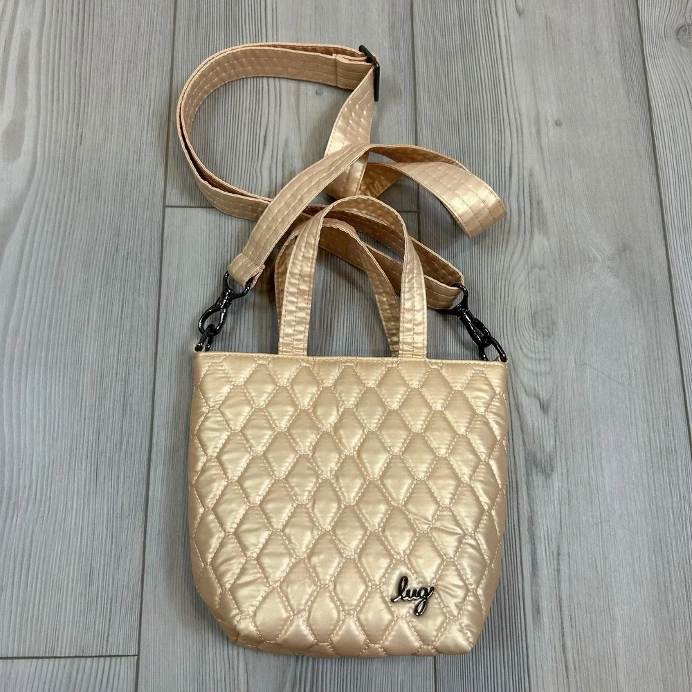 Lug 'Tip Toe' Tiptoe‎ Tote Cross-body Bag Purse Metallic Rose Gold